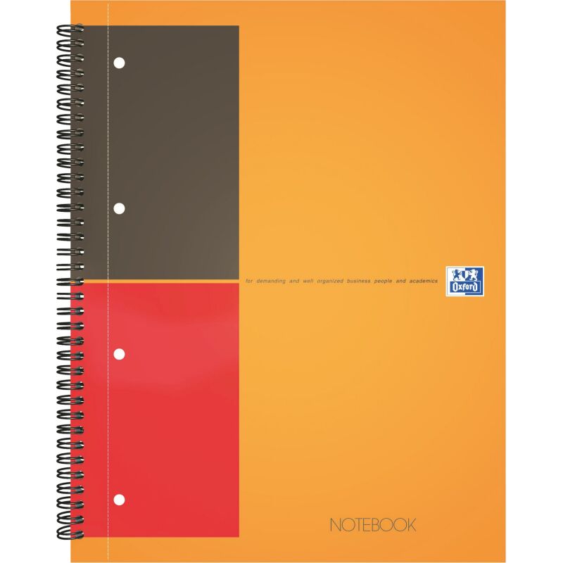 Cahier spirale Oxford International Notebook A+ 23 x 29,7 cm - perforé 4 trous - blanc ligné - 160 pages