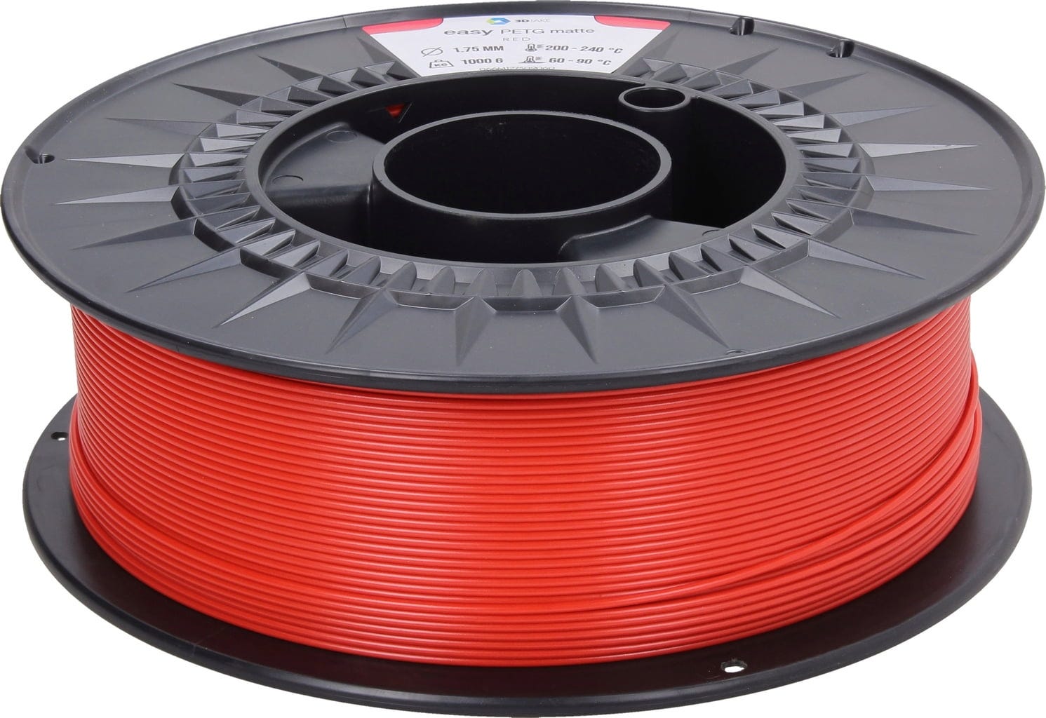 3DJAKE  easyPETG Matte Rot, 1,75 mm / 1000 g    Modifiziertes PETG mit mattem Oberflächenfinish in Rot