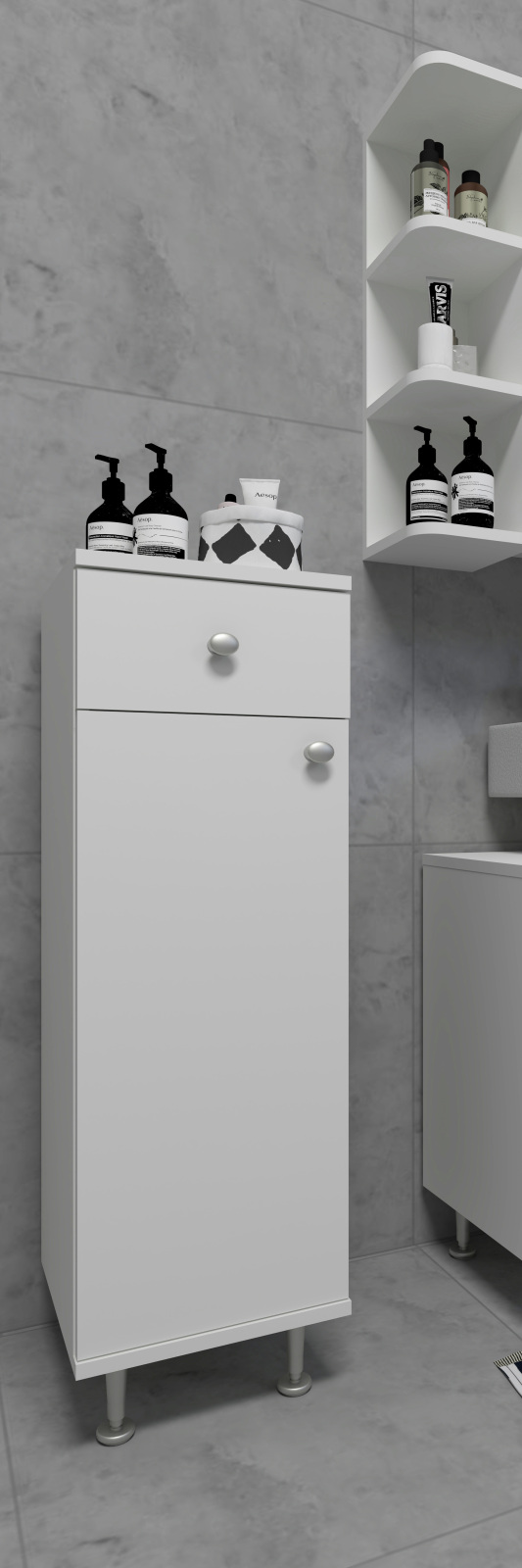Midischrank NILOSI - weiß - 30 cm breit