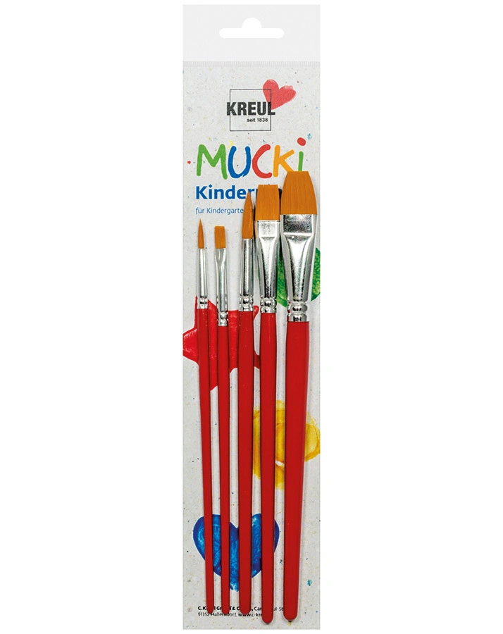 Kreativ-Pinsel MUCKI 5er-Pack in rot