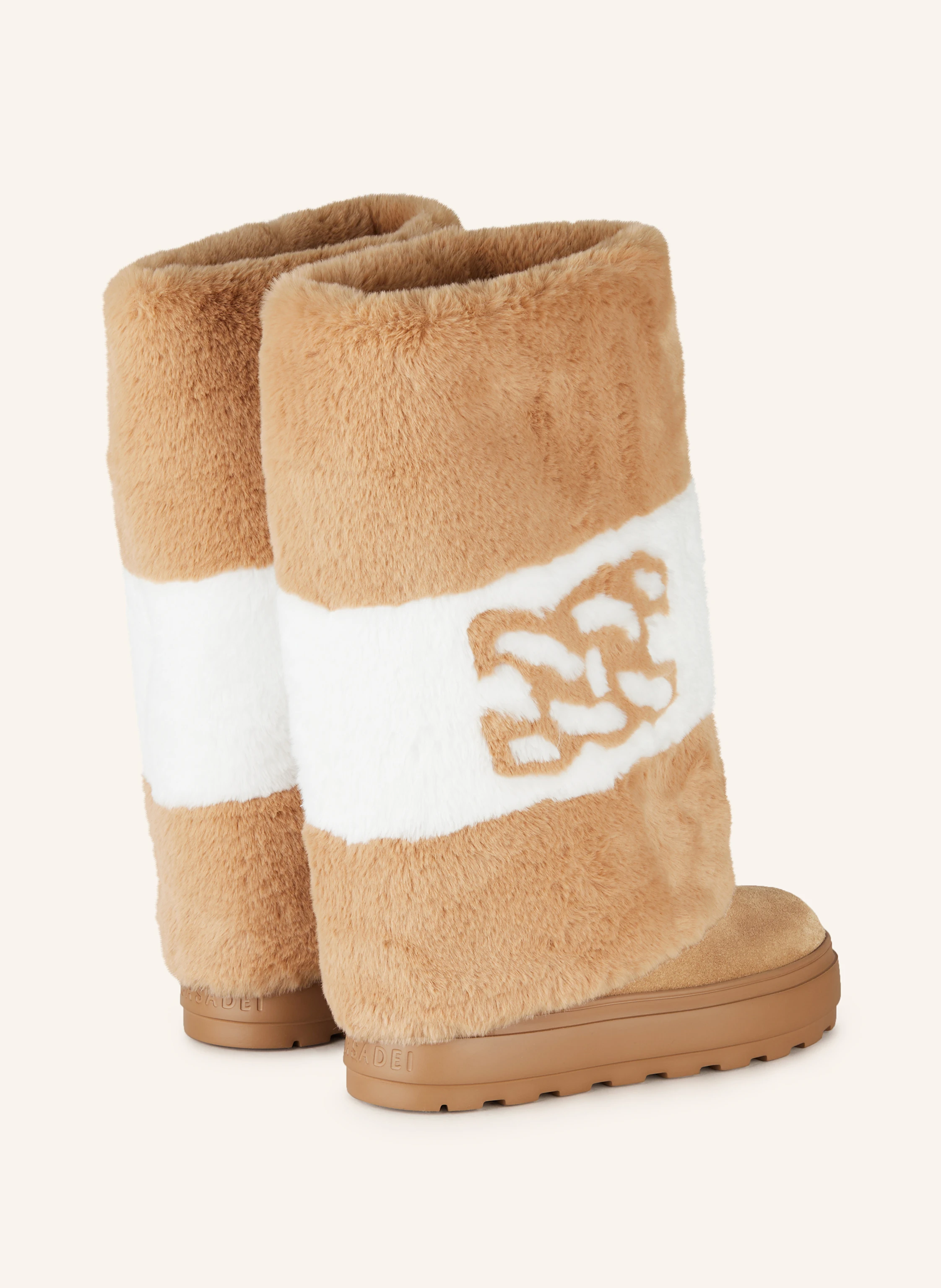 CASADEI Plateau-Boots mit Kunstfell