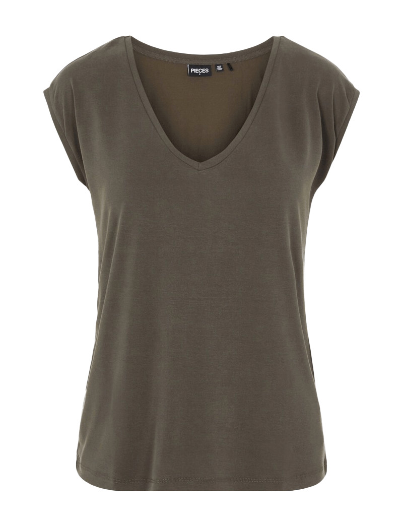 PIECES T-SHIRT BASIQUE KAMALA KAKI