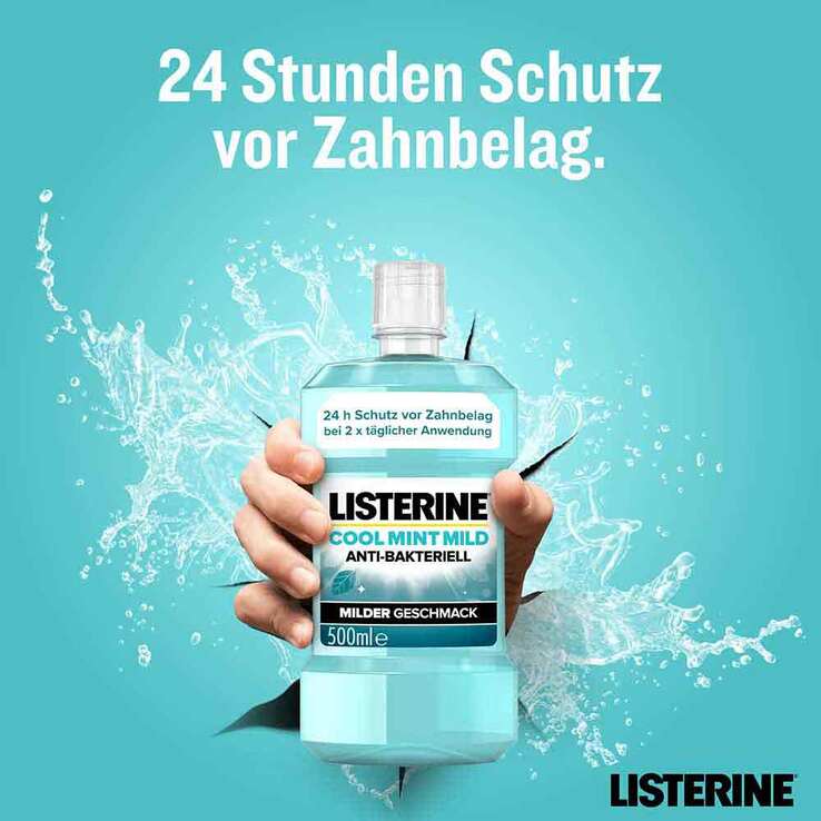 Listerine Cool Mint milder Geschmack Mundspülung, 500 ml