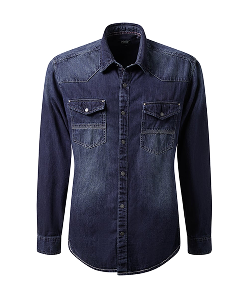 Pioneer Authentic Jeans Jeanshemd , mit abgerundetem Saum