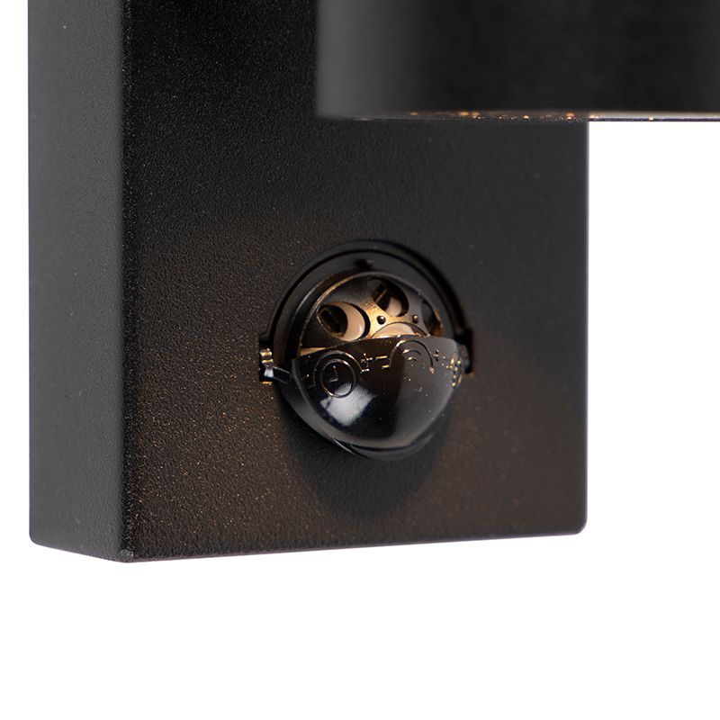 Buitenwandlamp zwart met bewegingssensor IP44 - Solo
