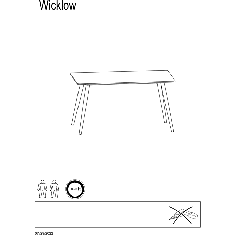 WICKLOW spisebord - hvid