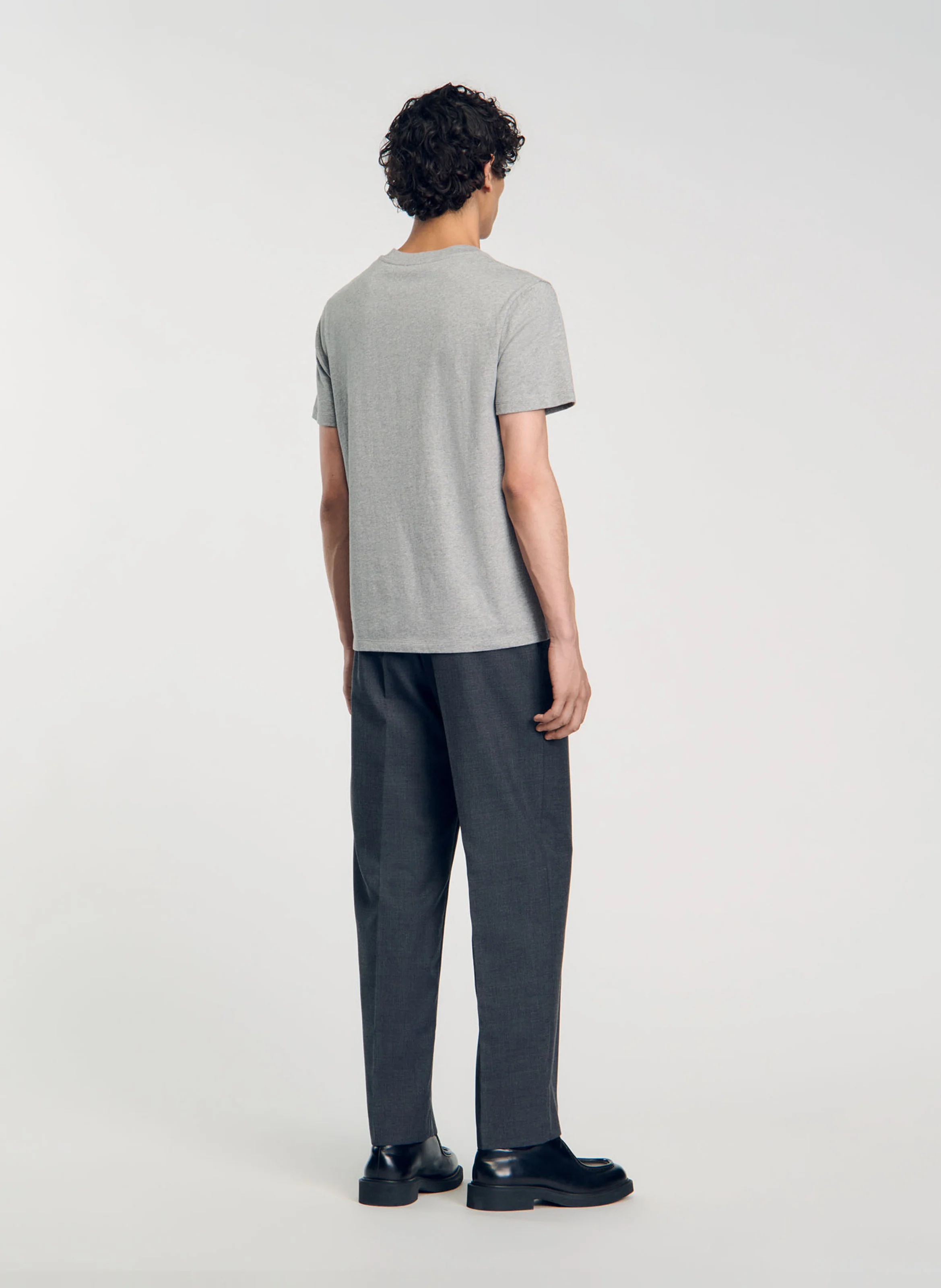 Tee-shirt col rond en coton | Gris