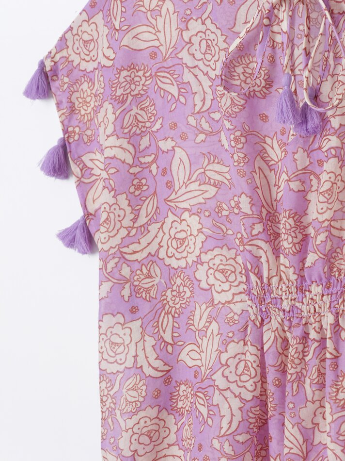 Caftan com franjas - Malva