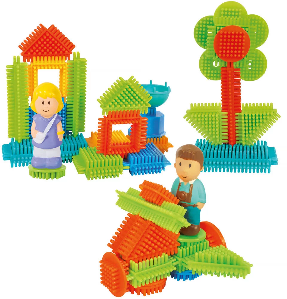 BLOKO - 100 PIECES A ASSEMBLER - 2 FIGURINES 3D FAMILLE