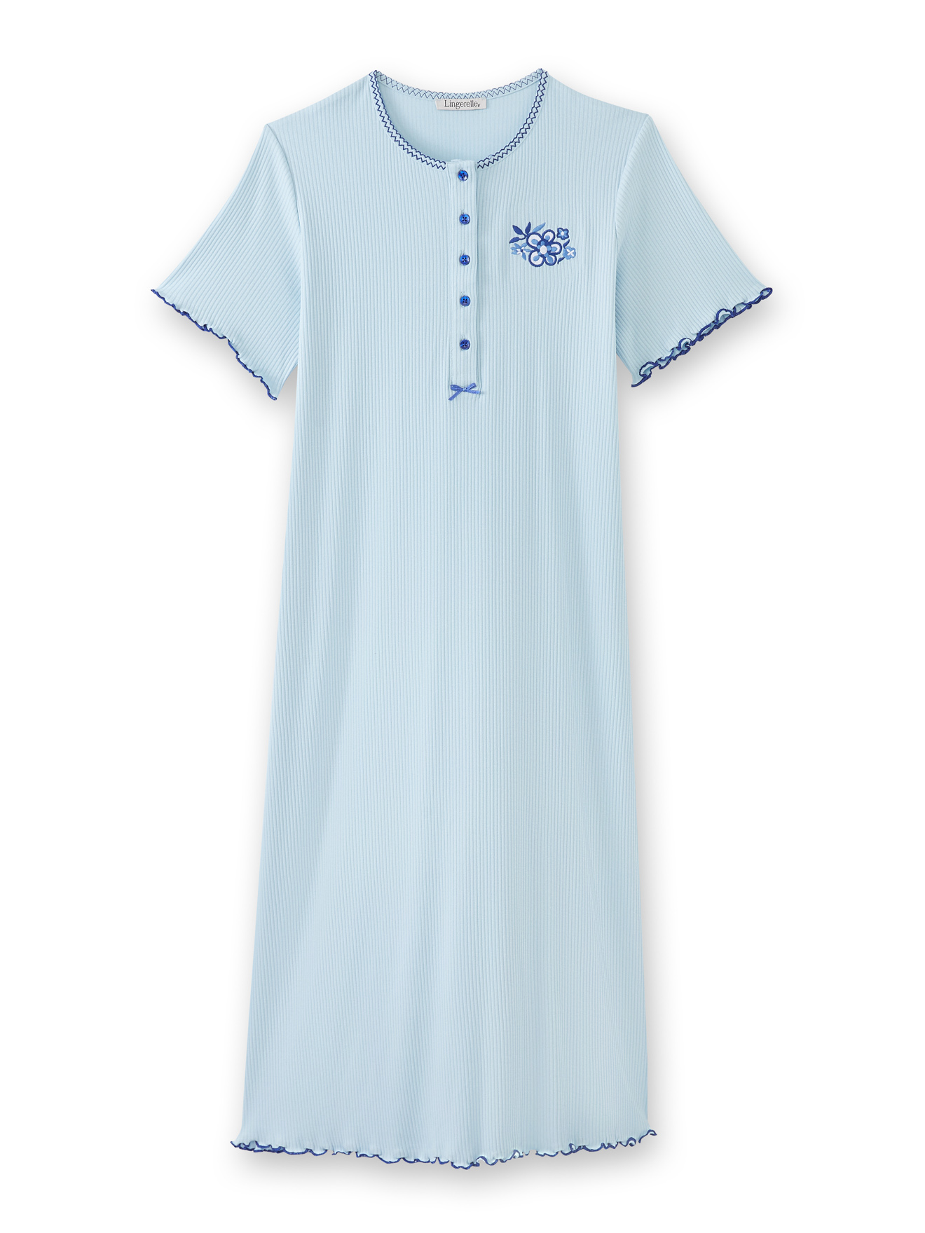 Chemise de nuit longue, interlock