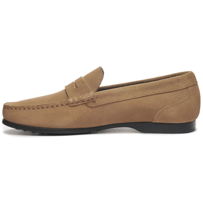BYRON SUEDE Beige Camel MOCASSIN-Mocassin pour homme en cuir suede