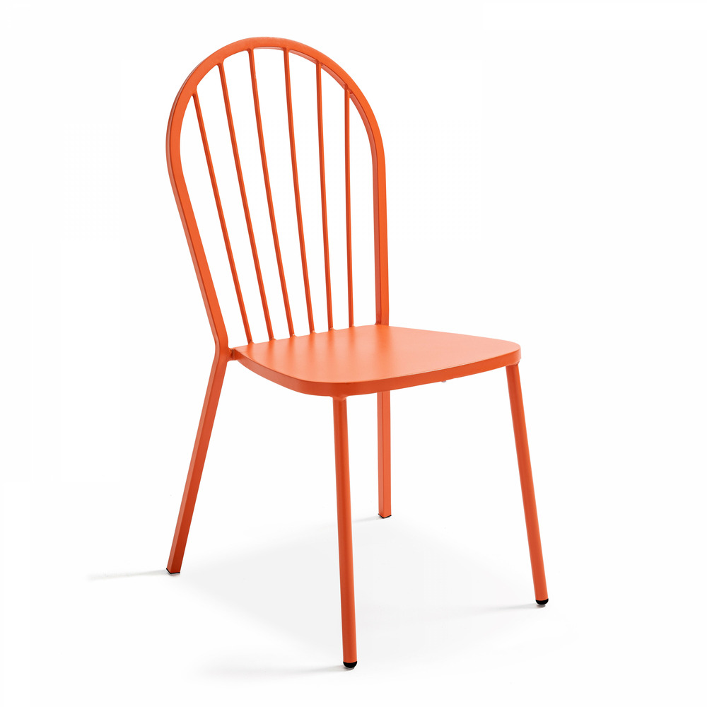Chaise bistrot en métal orange