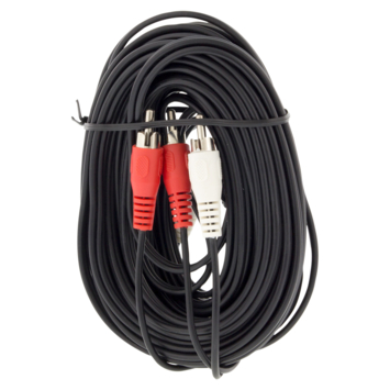 Q-Link tulp kabel 2RCA/2RCA male-male 10 meter rood/wit