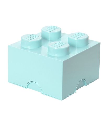 LEGO? Storage Opbevaringsboks - 4 Knopper - 25x25x18 - Aqua Ligh