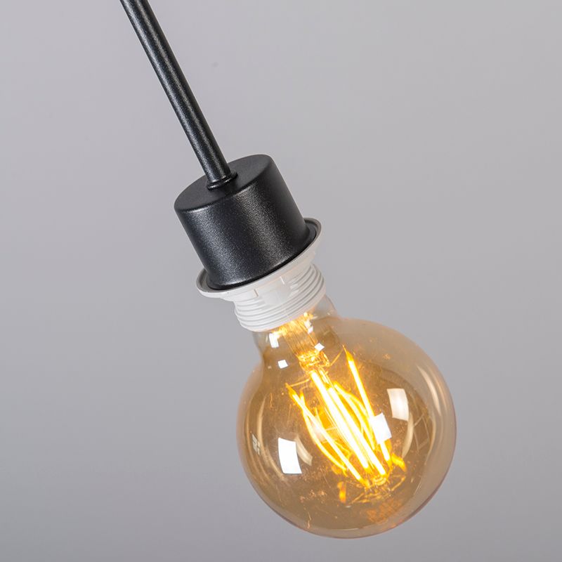Moderne hanglamp zwart met kap 45 cm taupe - Combi 1