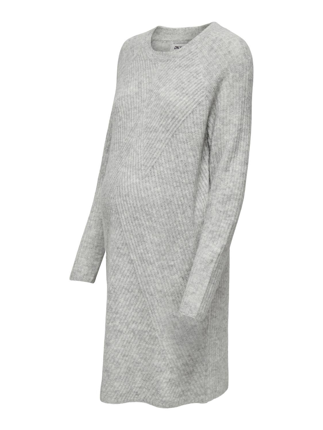 OLMCAROL Langes Kleid Light Grey Melange