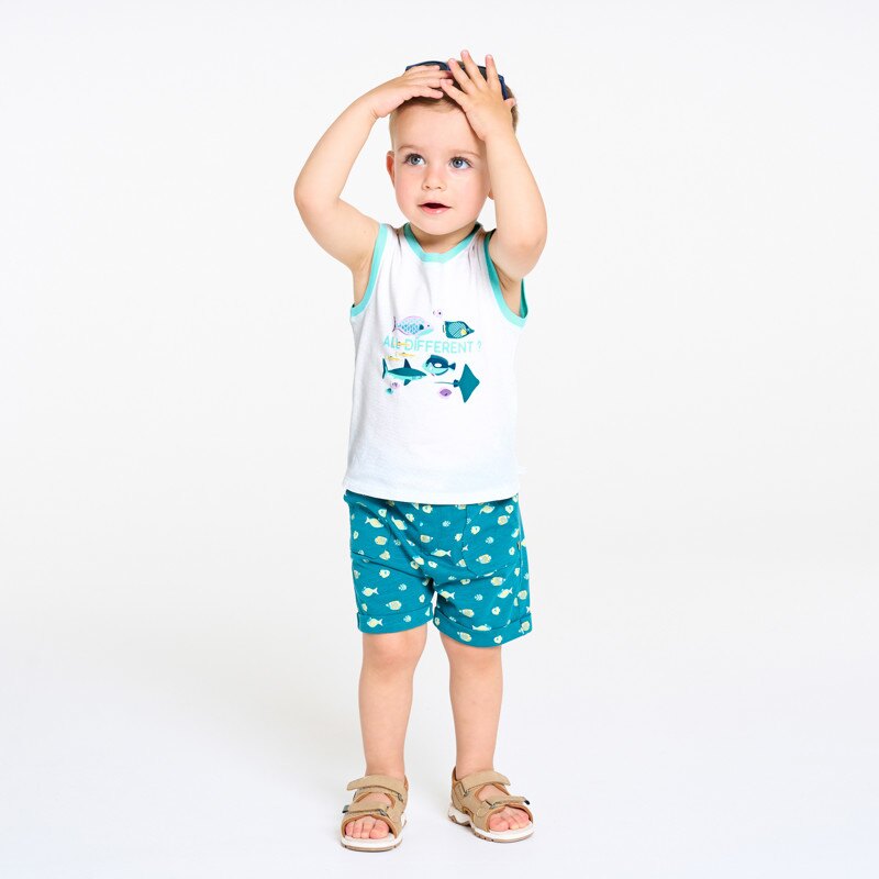 Débardeur jersey océan blanc bébé garçon Blanc