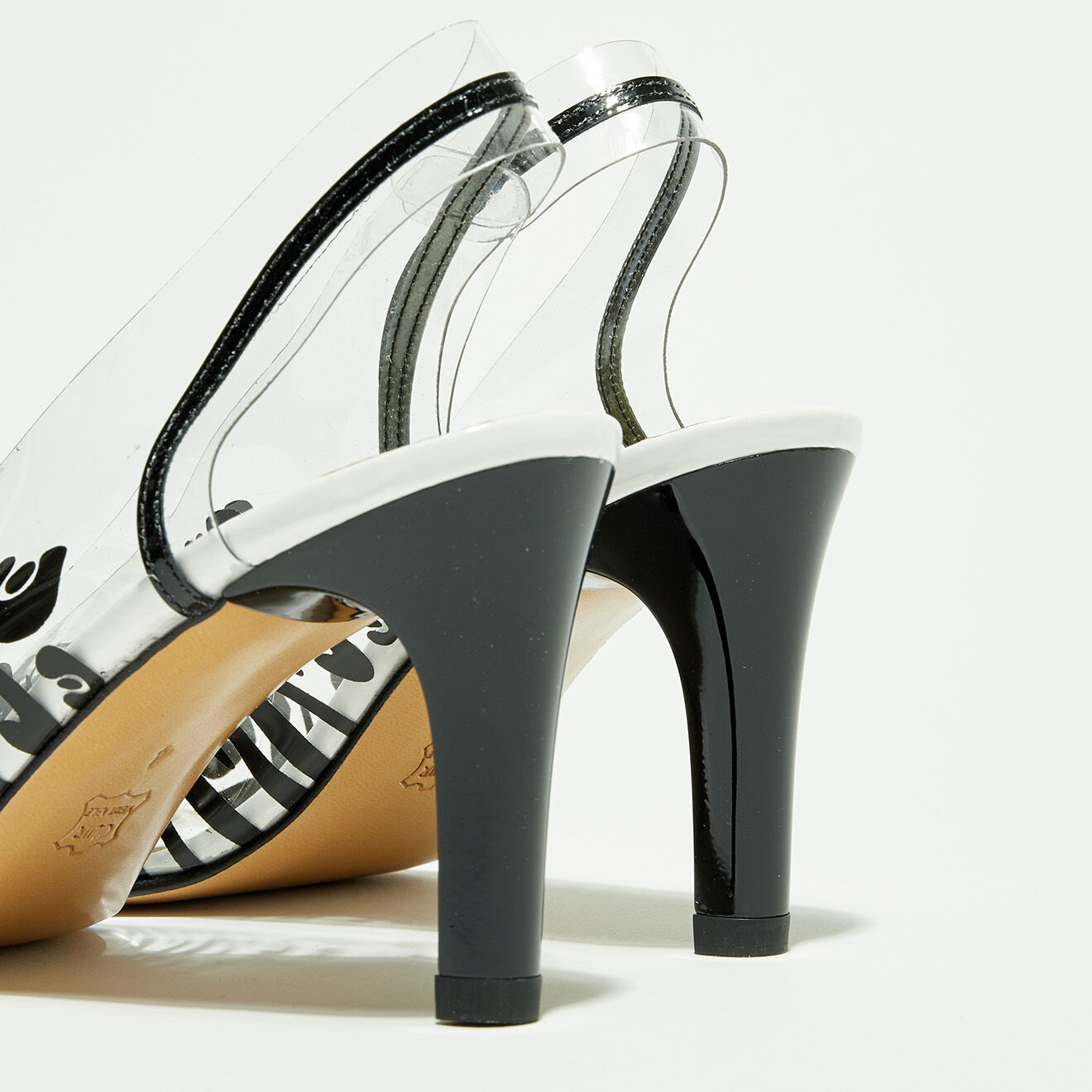 Azurée Cannes Slingback en Plexi Dora noires - Talon 7 cm