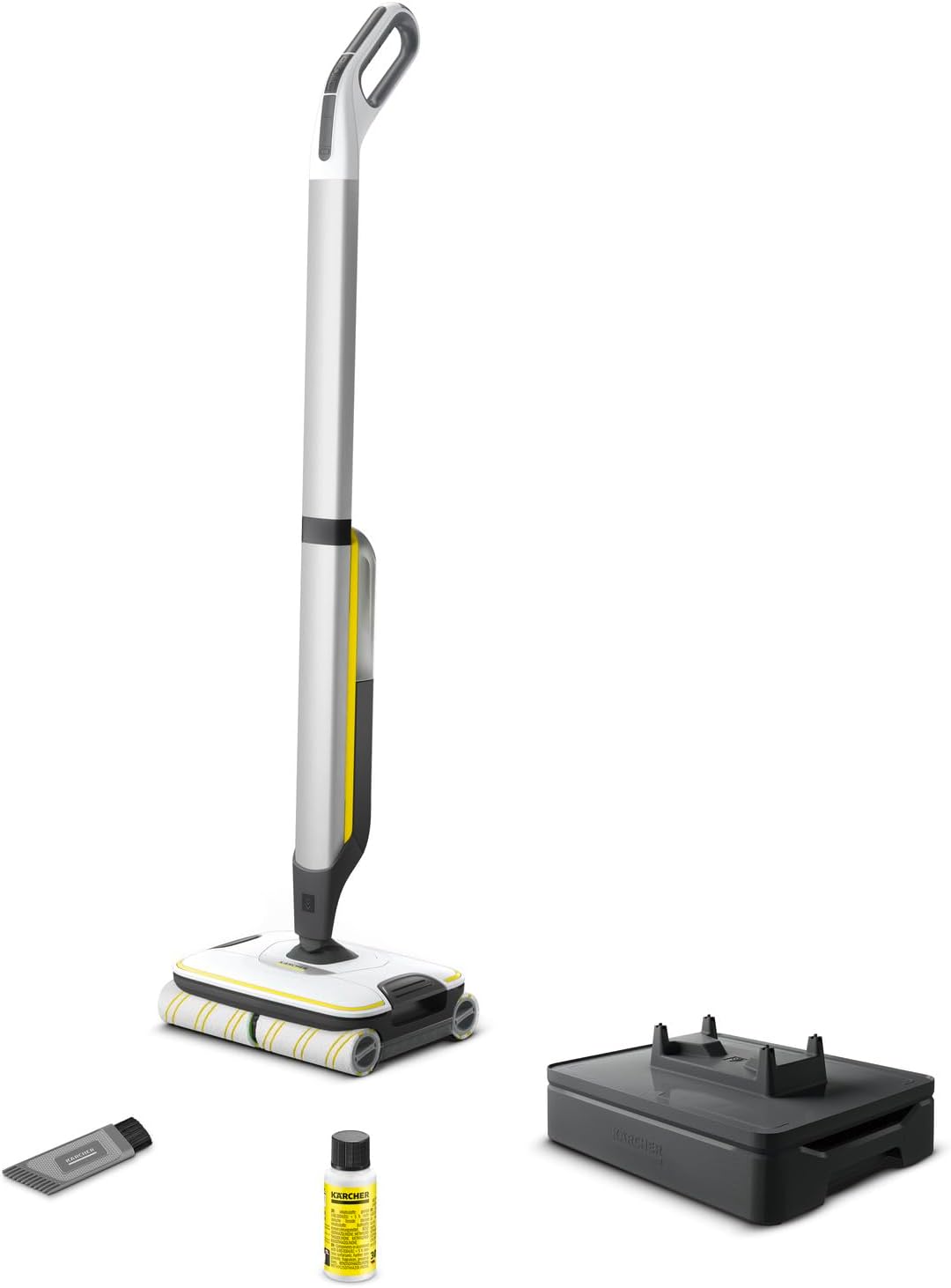 Kärcher Hartbodenreiniger FC 7 Cordless - elektrischer und kabelloser Bodenwischer für 135 qm - müheloses Reinigen bei nur 71 dB in einem Arbeitsgang, Weiß