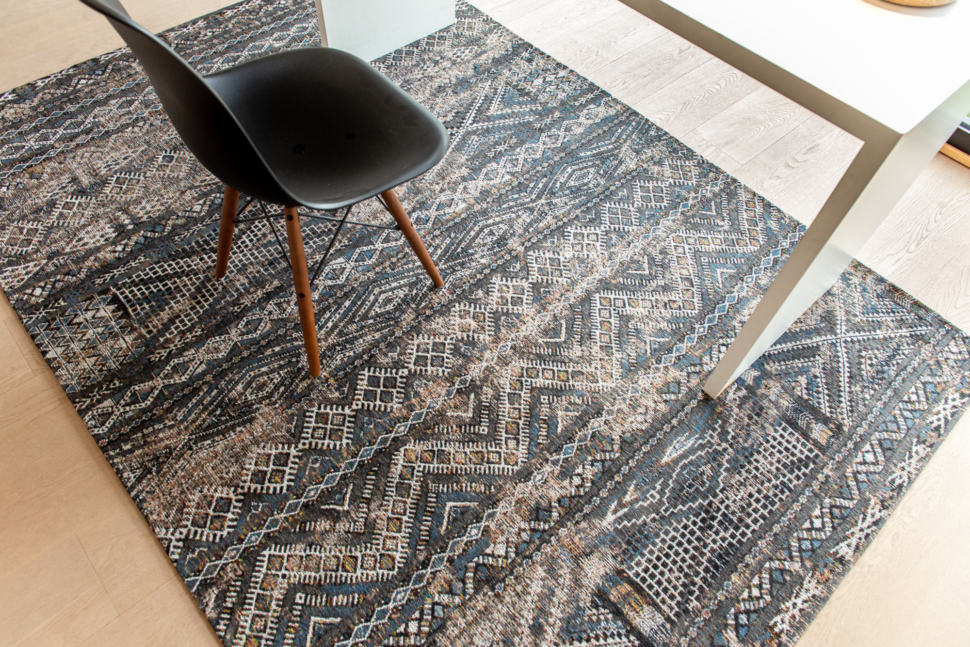 Ecorugs vloerkleed Kilim zwart 140x200 cm