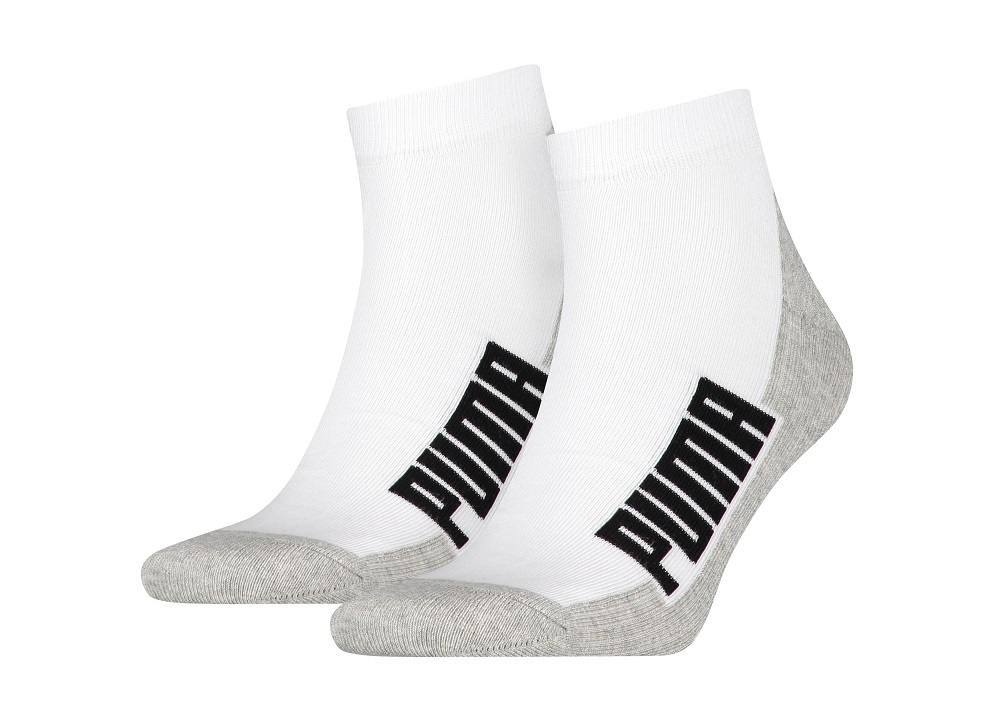2er Pack PUMA Damen und Herren Socken - weiß-grau - 35/38