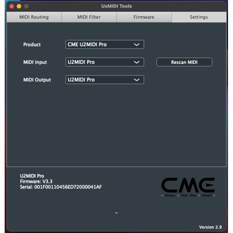 CME U2MIDI Pro MIDI interface