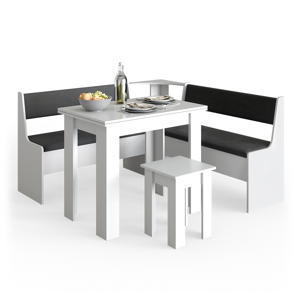 Vicco Eckbankgruppe Roman Weiß 150x150cm Esszimmergruppe Eckbank Sitzgruppe