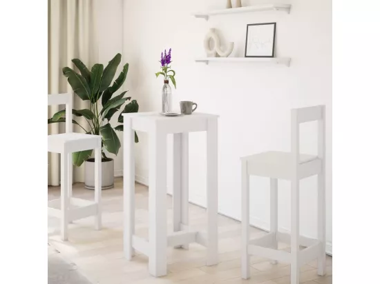 Table de bar blanc 51x50x103,5 cm bois d'ingénierie