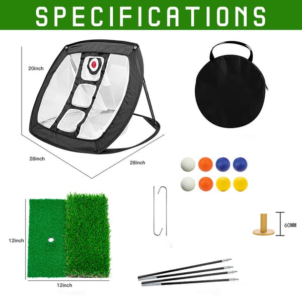 INF Bærbart golfchippingnettsett for trening 0