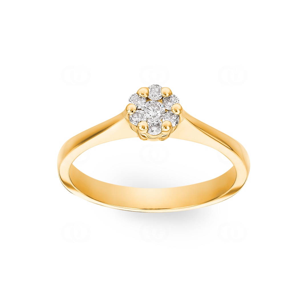 Verlobungsring 750/18 K Gelbgold mit Diamanten 0.18 ct H/si