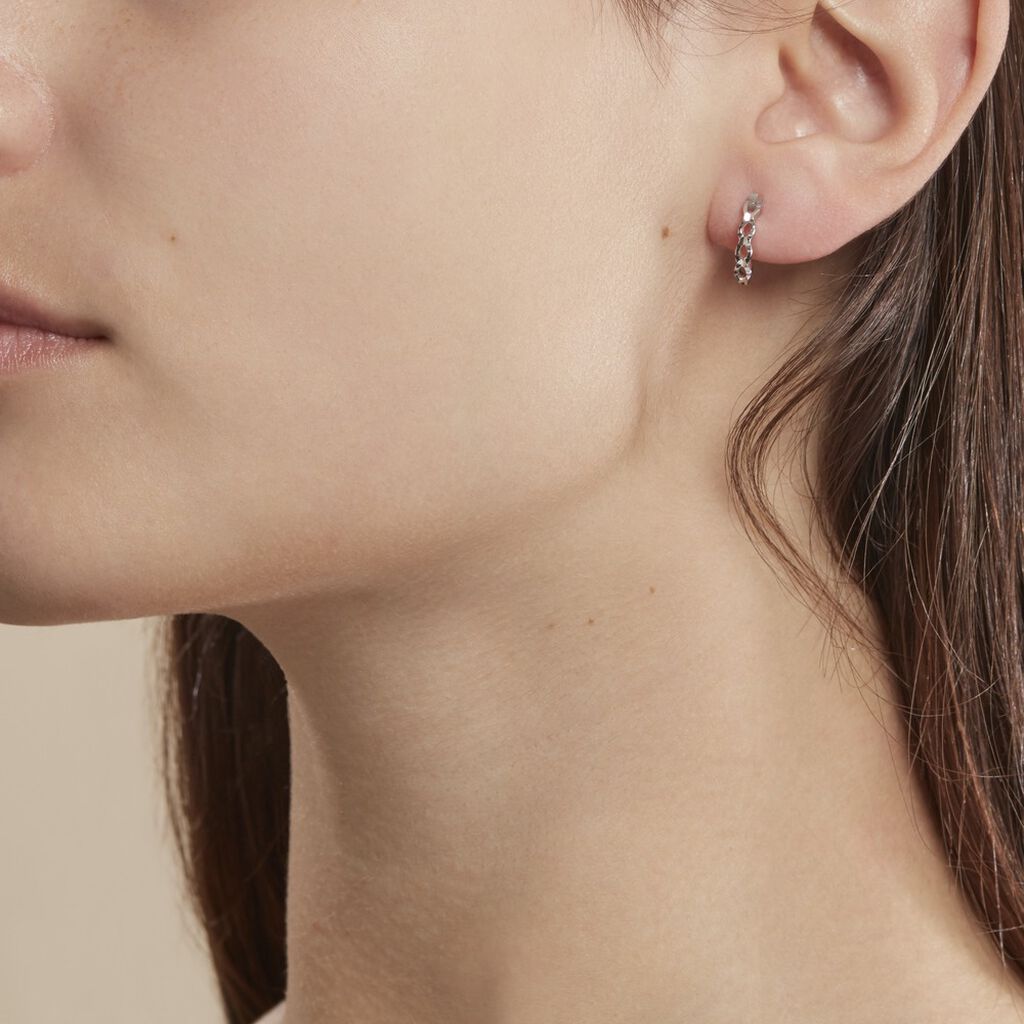 Créoles Kezya Argent Blanc