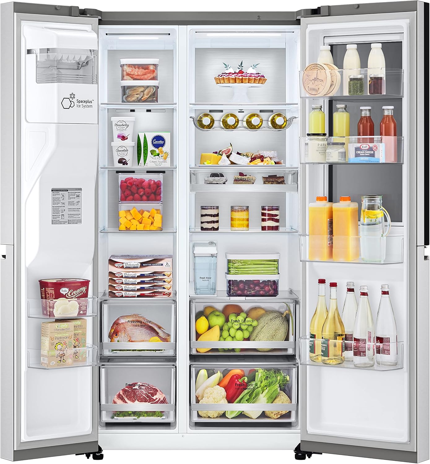 LG Electronics GSXV91BSAE Kühlschrank Side-by-Side mit Eis-, Crushed Ice und Wasserspender | interner Wassertank 4L | Total No Frost | Brushed Steel