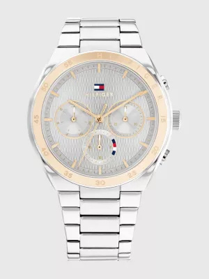 Relógio com pulseira bicolor em aço inoxidável