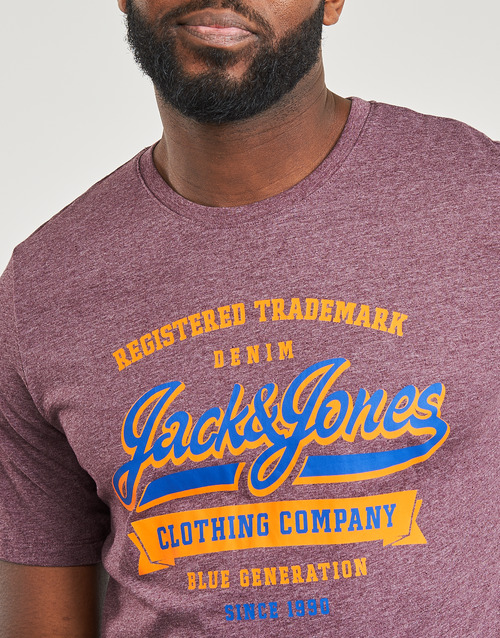 Jack & Jones - JJELOGO TEE SS O-NECK 2 COL SS24 SN - Bordeaux