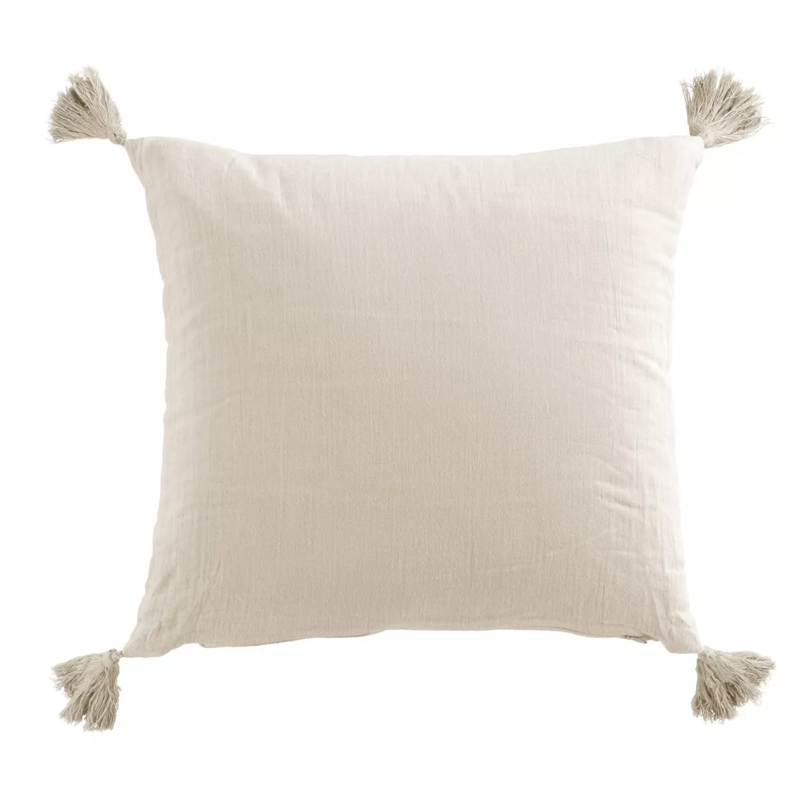 Coussin carré gaze de coton (40 x 40 cm) Gaïa Beige pampa