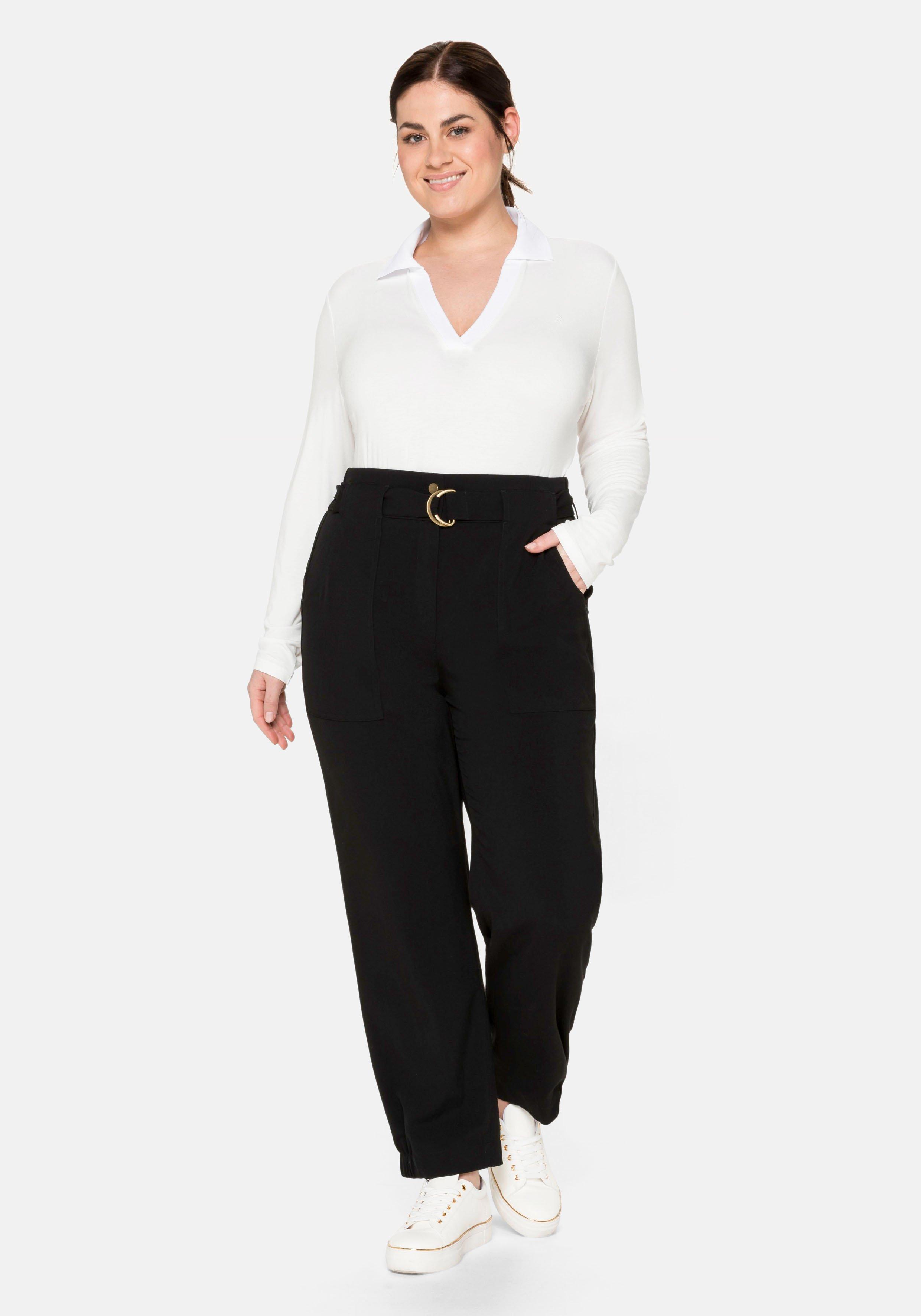 Joggpants im Cargostil, mit High-Waist-Bund