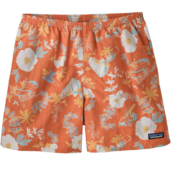 PATAGONIA M'S BAGGIES SHORTS 5 IN CLIMB HIKE SURF: TIGERLILY ORANGE