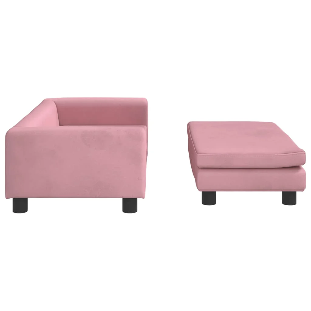 Cama para cães vidaXL com extensão, veludo rosa, 100x50x30 cm
