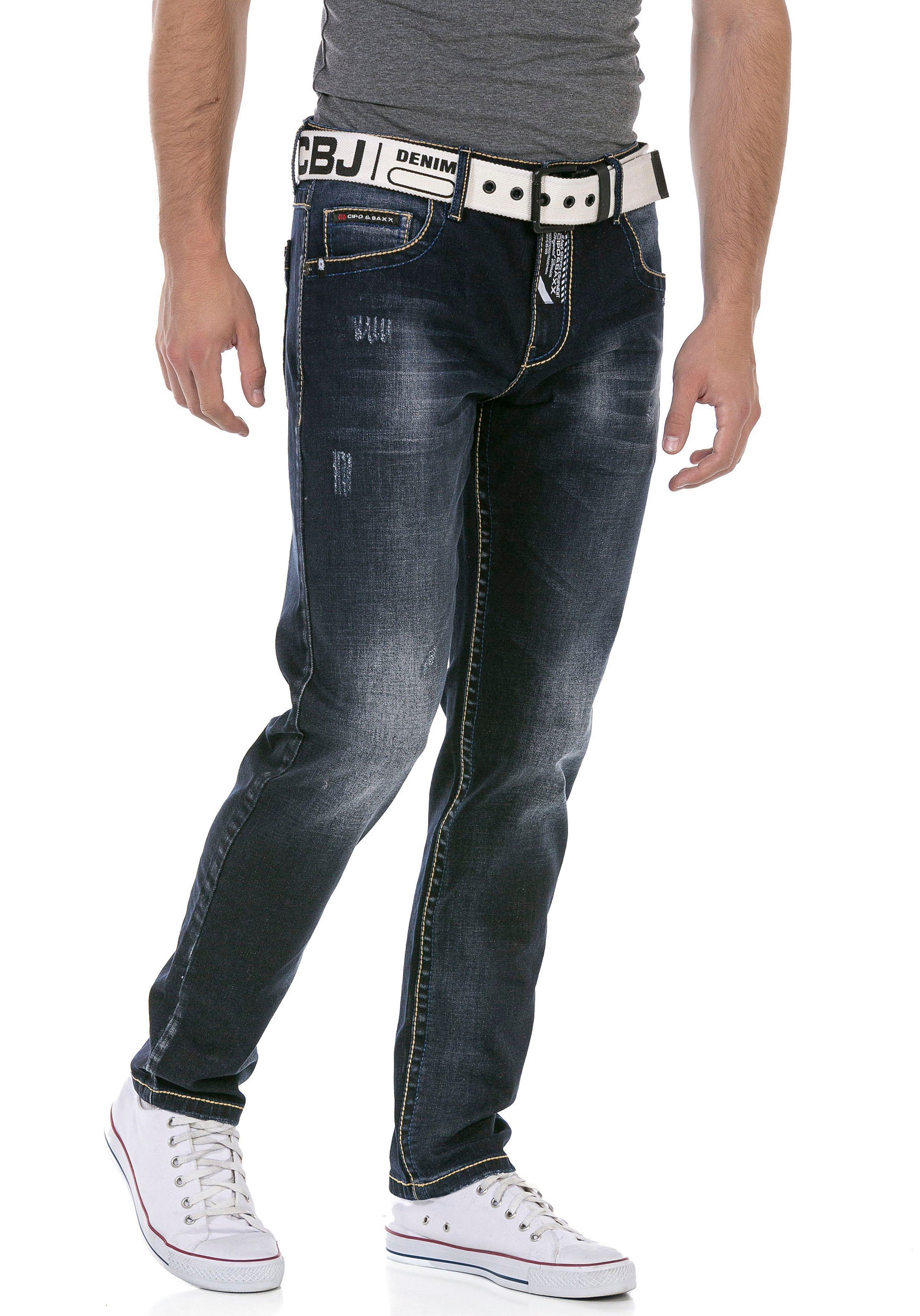 Cipo & Baxx Regular-fit-Jeans mit markanter Waschung