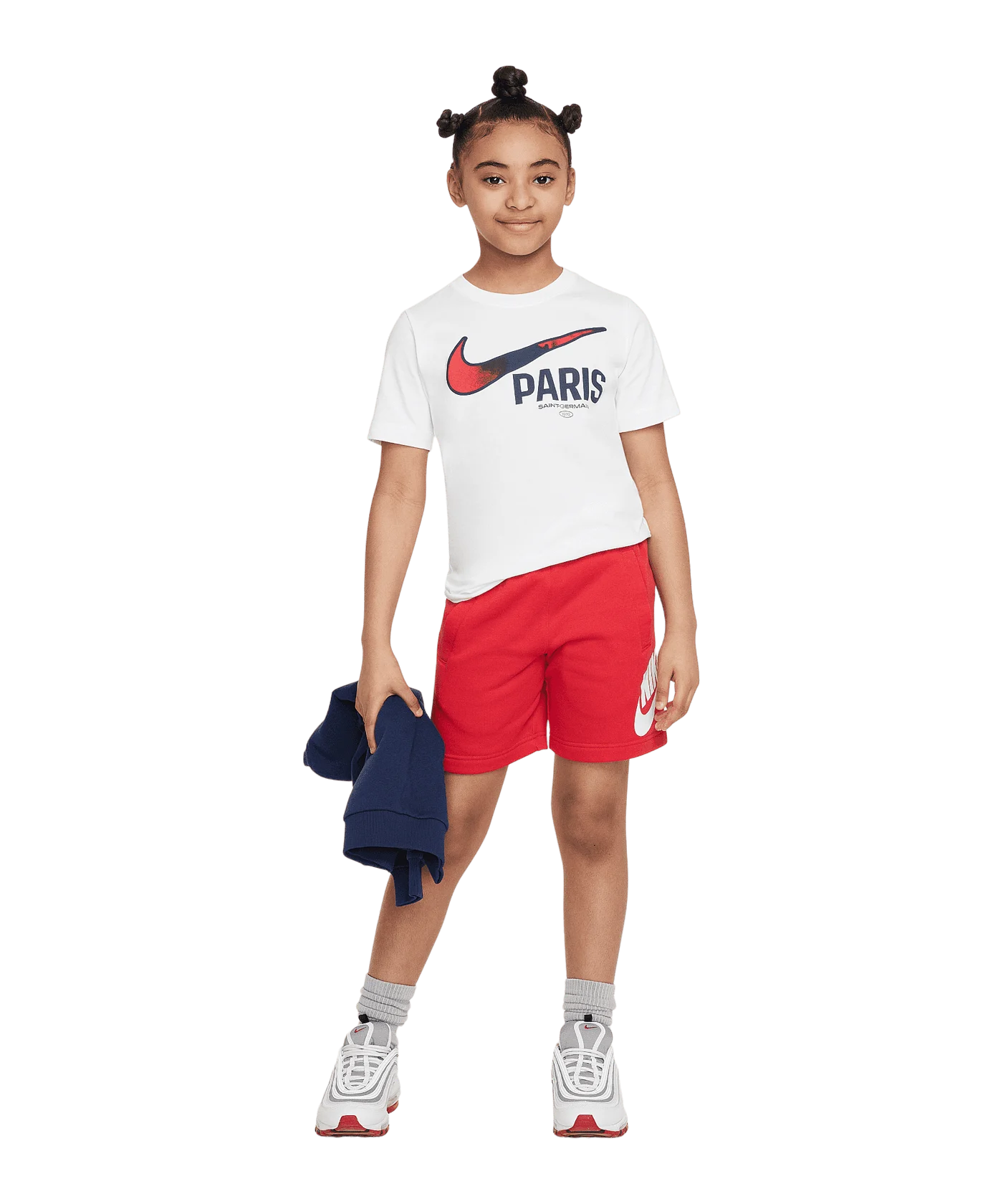 Nike Paris St. Germain Swoosh T-Shirt Kids Weiss F100