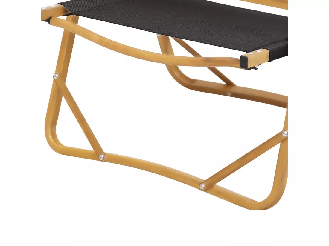 Chaise de camping extérieure en bois pliable avec accoudoirs