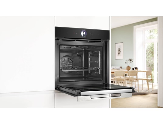 BOSCH - Four encastrable pyrolyse HRG7764B1, Série 8, fonction vapeur, 71 litres