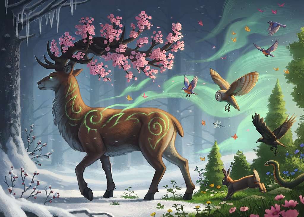 Ravensburger Spiel Der Hirsch als Frühlingsbote