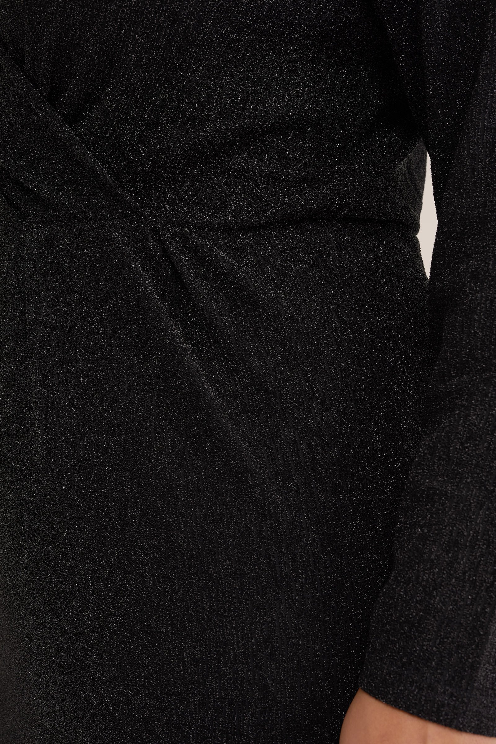 jurk met glittergaren - Curve WE Fashion Zwart