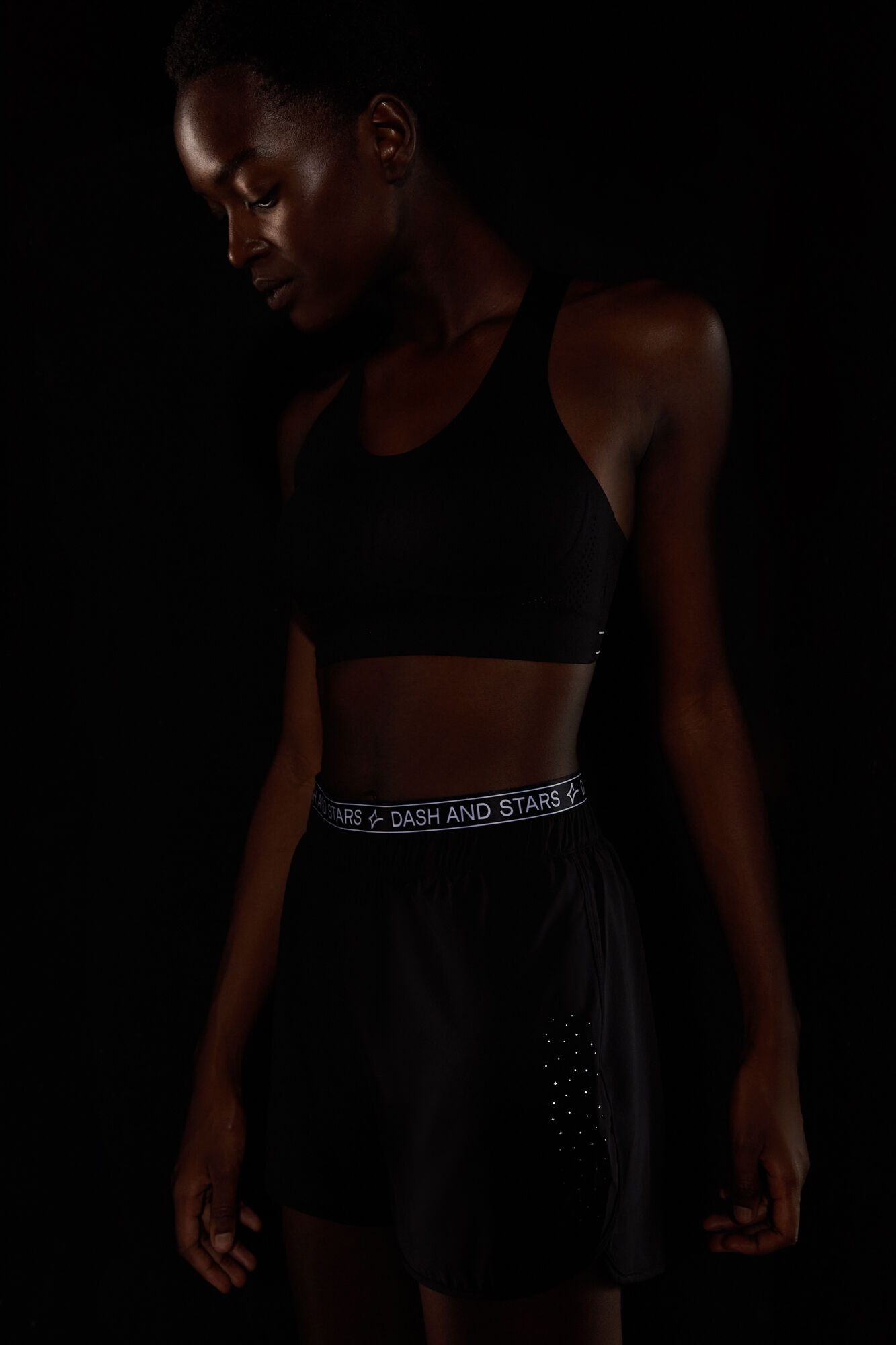 Shorts de malha preta - preto