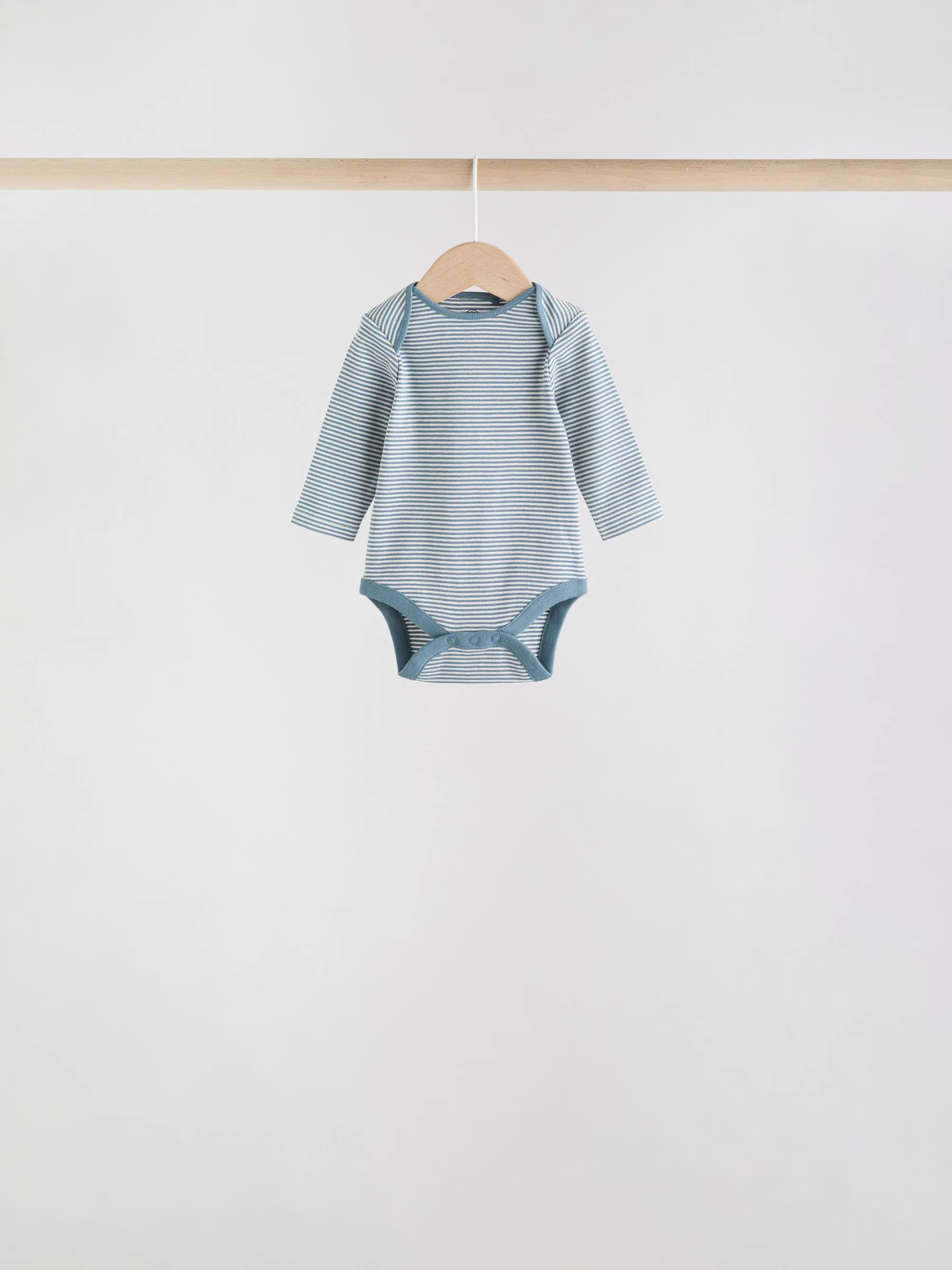 Blauw - Set van 5 rompers met lange mouwen