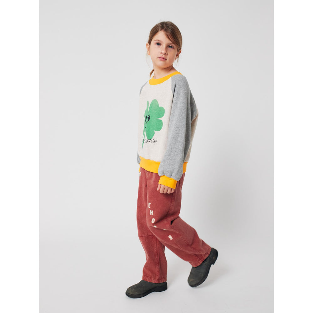 Køb Bobo Choses Heather Grey Lucky Clover Ranglan Sweatshirt