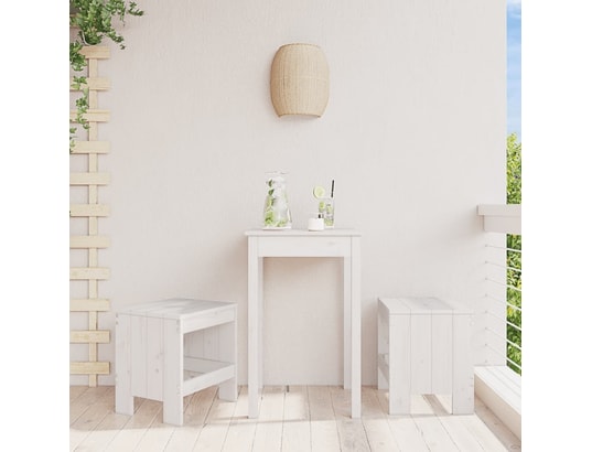 VIDAXL - Tabourets de jardin 2 pcs blanc 40x36x45 cm bois massif de p...