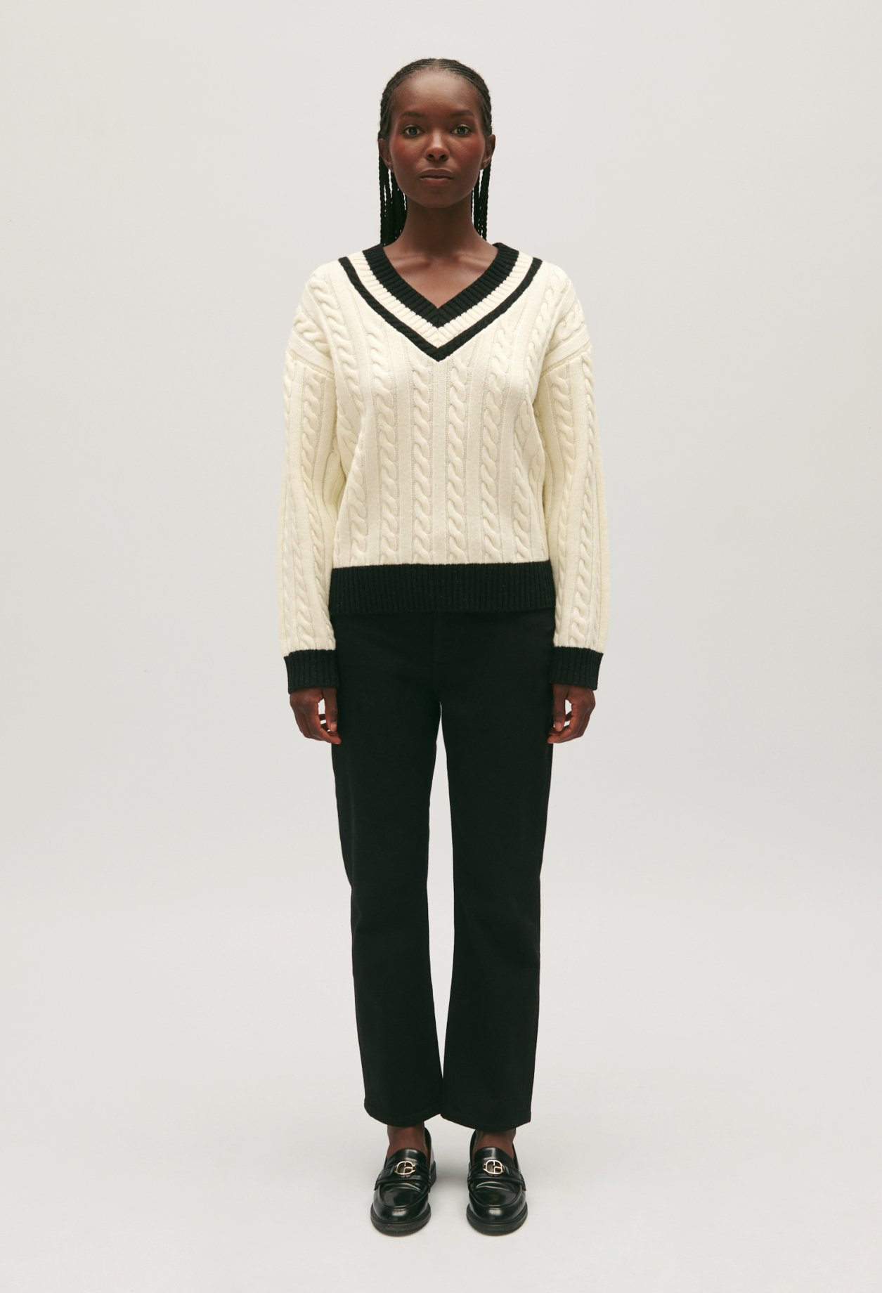 Pull maille torsadee
