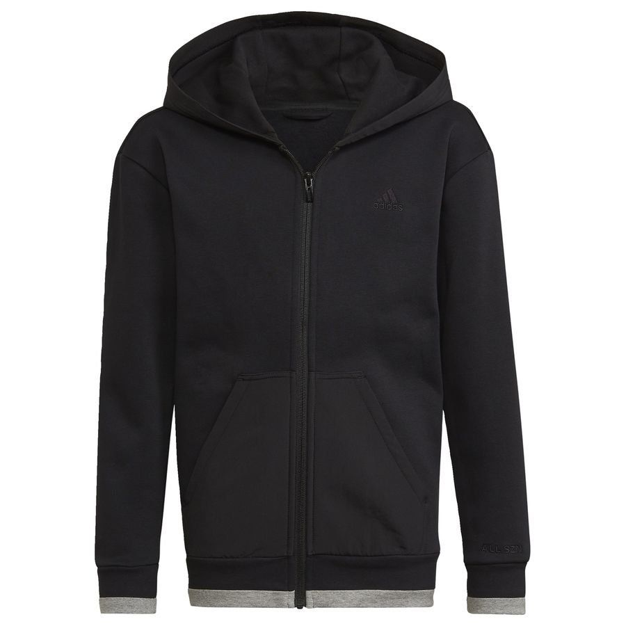 adidas Sweat à Capuche Fleece Full Zip - Noir/Gris Enfant